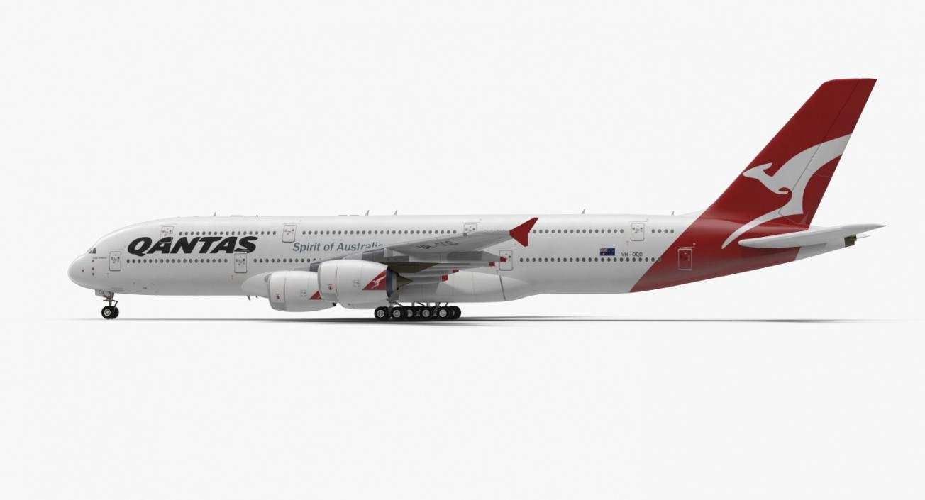 3D Airbus A380-1000 Qantas model